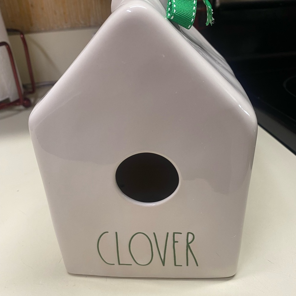 Rae Dunn Magenta Artisan Birdhouse Clover Decor Ceramic